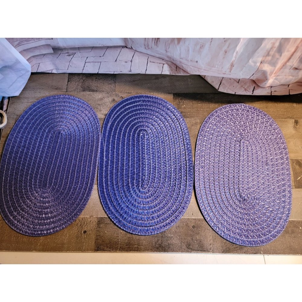 Blue oval table placemat‎ decor set